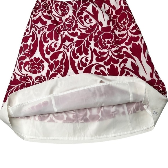 NWT Ann Taylor Silk Blend A-Line Floral Red White Skirt Lined Size 4 Petite - Picture 7 of 11